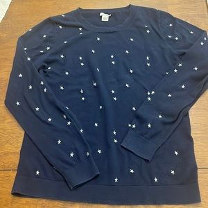J. Crew Embroidered stars sweater